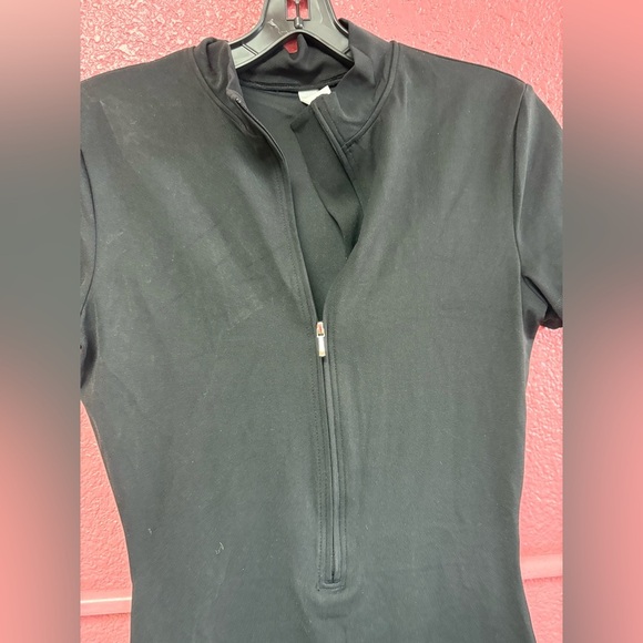 Black Short Sleeve Zip-Up Bodysuit - Picture 4 of 5